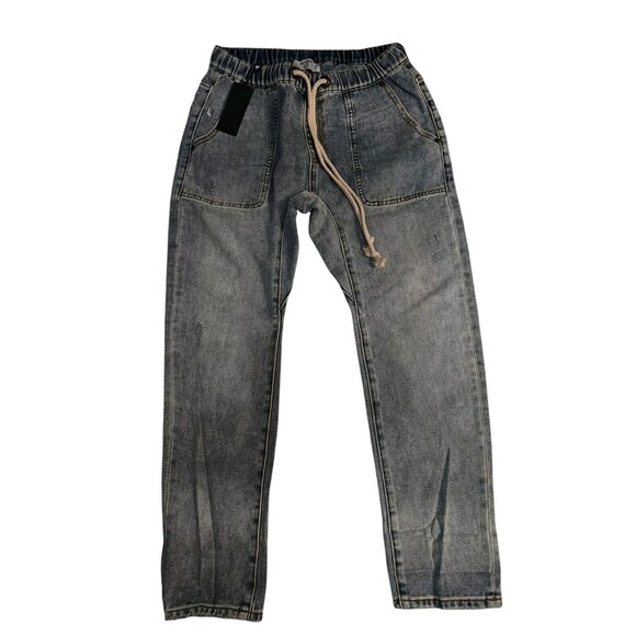 One Teaspoon Size S Montana Shabbies Drawstring Distressed Boyfriend Denim Jeans - Picture 12 of 16